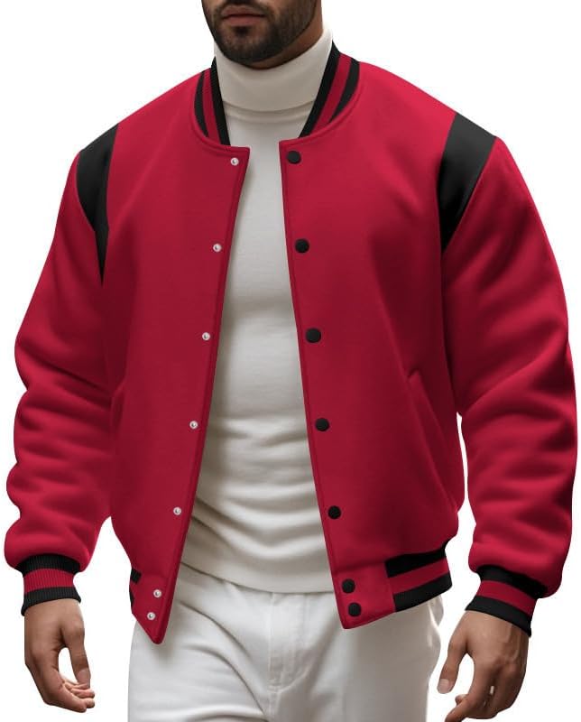 Men's West Coast Jacket - Fall Winter Cardigan Style Button Front Loose Baseball Coat for Vacation Daily Life - Image 3