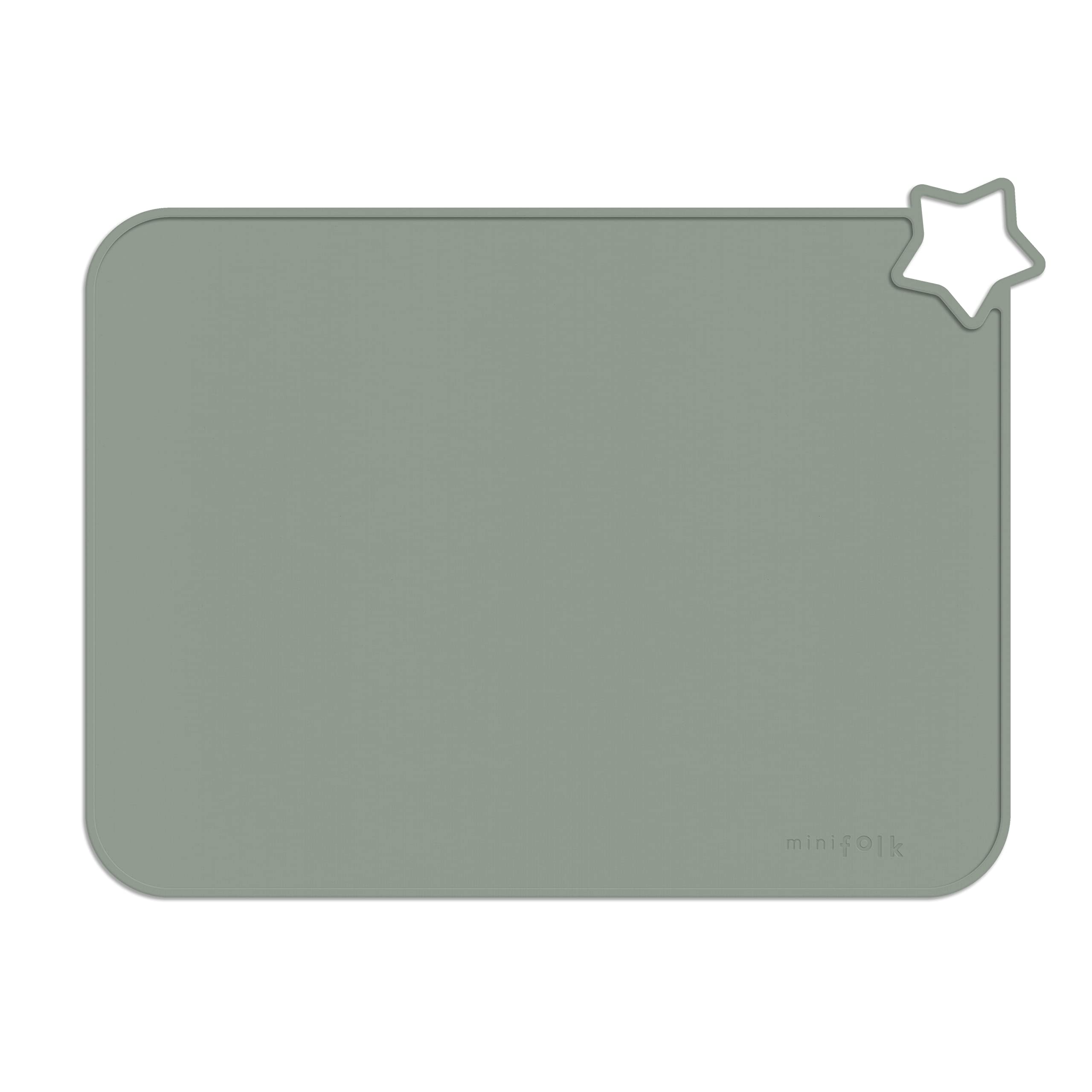 Single Silicone kids Star Table Mat in Thyme | Baby Toddler Placemat | Non Slip Mat | Mess free | Dishwasher safe