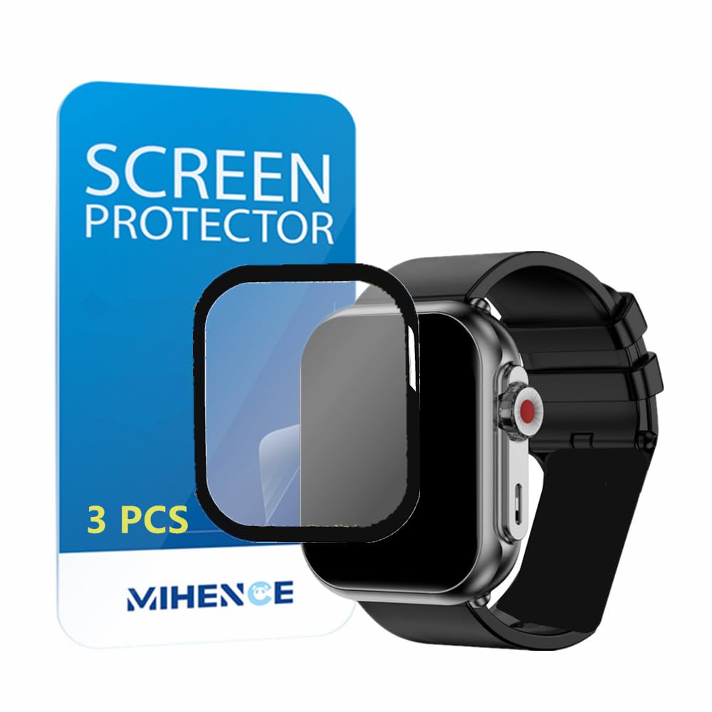 MIHENCE Screen Protector Compatible for Jacoosa K62 Smartwatch, 3D Full Screen Coverage PMMA Protective Film for K62 1.85'' Smart Watch (3 PCS)