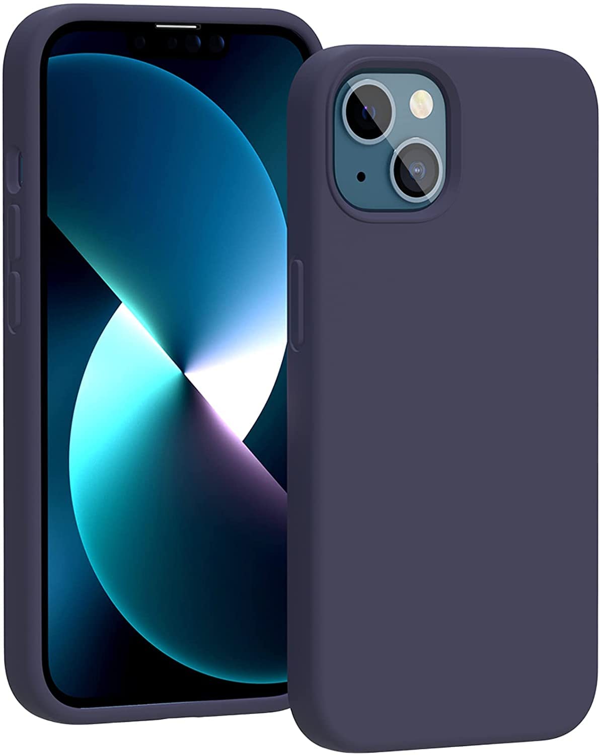 XST for iPhone 13 Case 6.1 inch, Compatible with iPhone 13 Case Cover for Women Men Cute Silicone Shock Absorption Protective Phone Case (Soft Anti-Scratch Microfiber Lining) Blue 2021