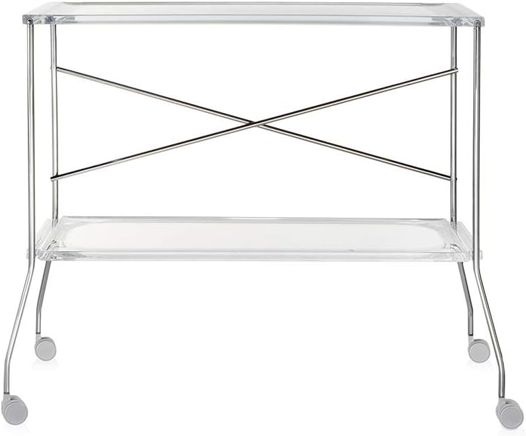 Kartell Flip transparent crystal folding trolley