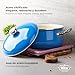 VITA 6-Quart Dutch Oven (Blue) with Lid for All Stove Tops (Enamel on Steel) Dishwasher & Oven Safe up to 500 ℉ - Quick & Even Heat Distribution - Enameled Interior is Non-Reactive & Easy to Clean