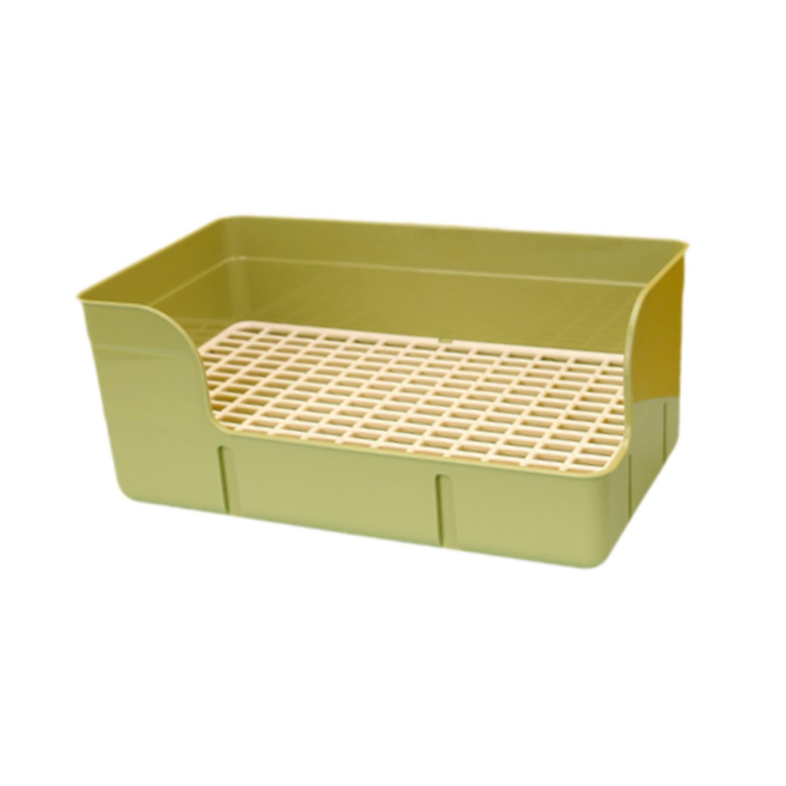 perfk Conejo Mascota Lipter Grid Bandeja Pee Bandeja Arinal Caza de Baño, Baño de Mascota Pequeño para Hamster Havets, Verde