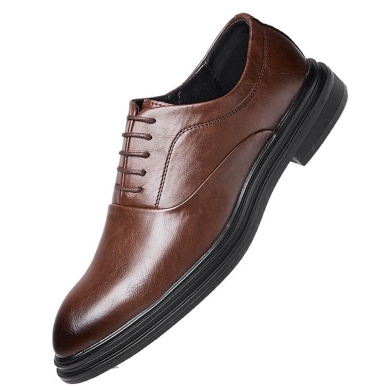 Mens Formal Oxford Shoes Pu Leather Breathable Lace-up Working Block Heel Prom