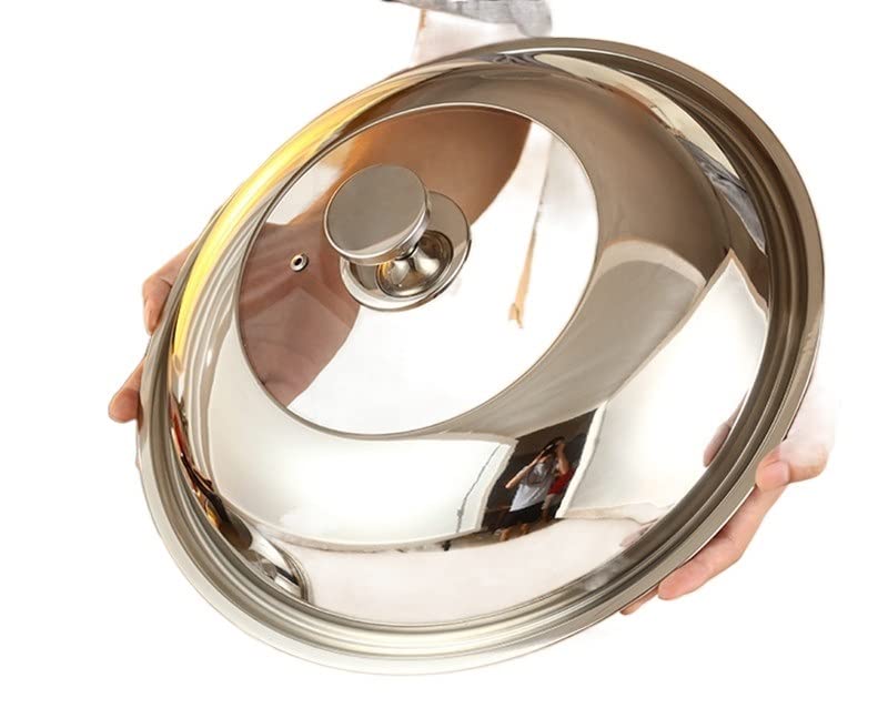 Pot deksel, glazen deksel 24-38 cm ronde koekenpannen deksel wok pan deksels roestvrij staal pot deksel keuken glazen deksel zichtbaar gehard fornuis cover knop cover (kleur: 28 cm