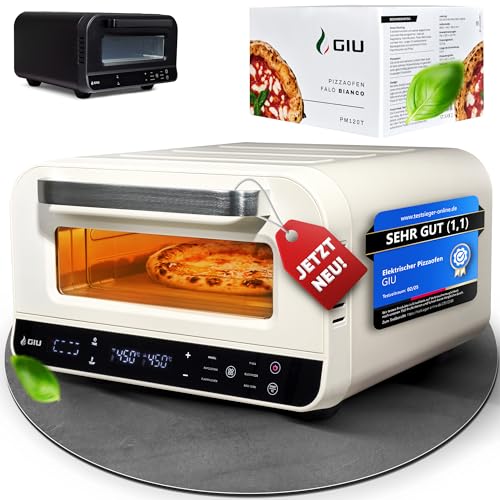Elektrischer Pizzaofen – Starker Elektro-Ofen für neapolitanische Pizza | Backofen, Pizzaofen, elektrisch, Electric Oven | Über 400 Grad FusionHeat-Tech | Genieße Steinofen-Geschmack Zuhause | GIU