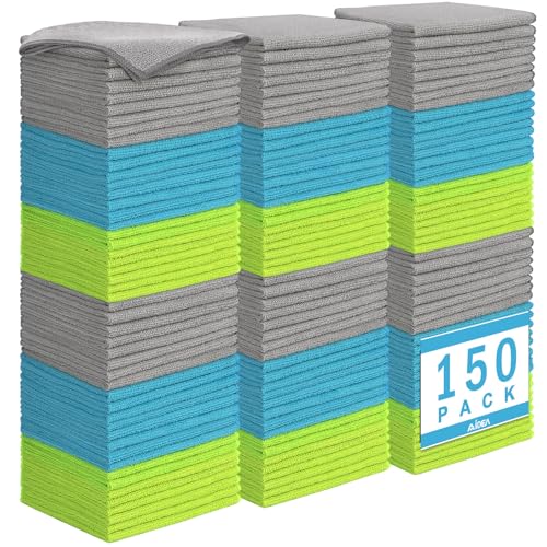 Image of AIDEA Microfiber Cleaning Cloth-150PK, Soft Microfiber Towels for Cars, Absorbent Cleaning Rags, Lint-Free Streak-Free Wash Cloths for House, Kitchen, Window(12in.x12in)