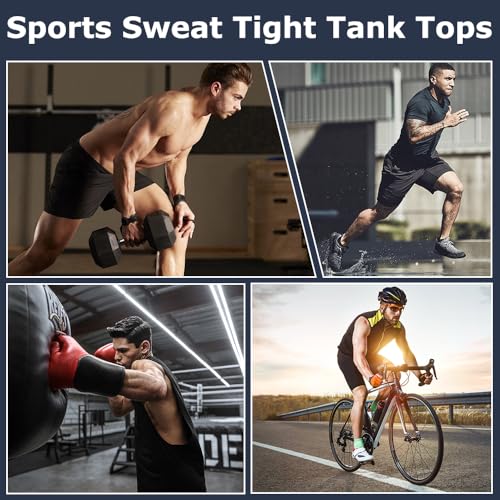 KBIBCK Camiseta elástica, Camiseta Adelgazante Hombre Sauna Body Shaper Chaleco, Camiseta sin Manga Hombre para Deporte Fitness, Entrenamiento Aeróbico, Shaper Entrenamiento(Talla L)
