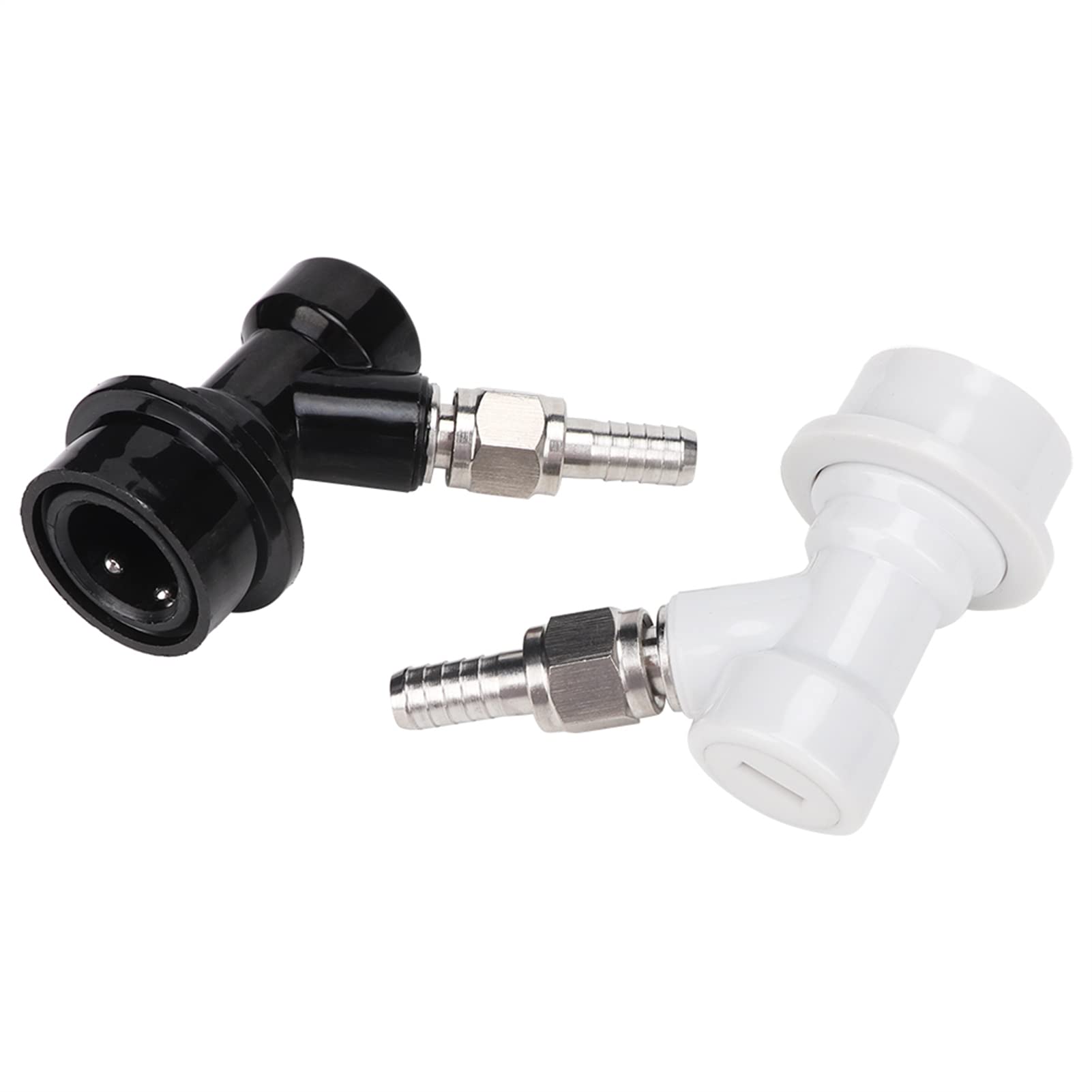 Ball Lock Disconnects Set, 4 Stück Gewinde Ball Lock Fass Armaturen Kunststoffverbinder mit Schlauchschellen für Heimbrauen und Weinherstellung