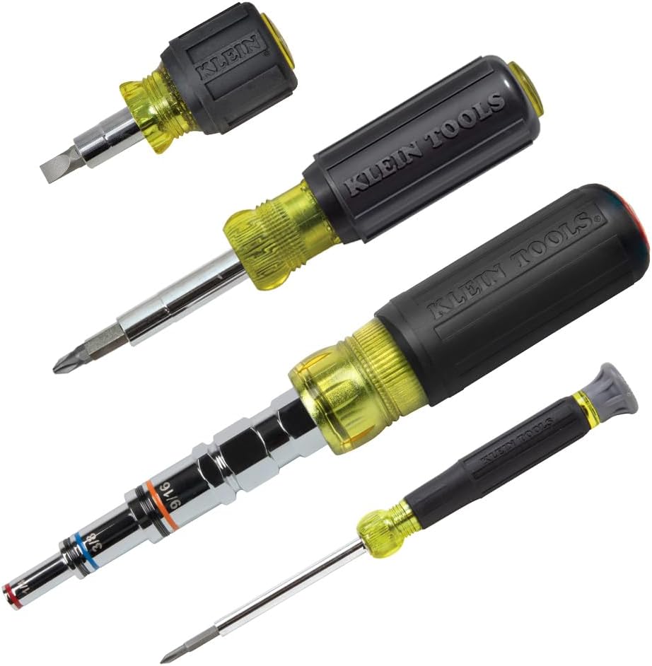 Klein Tools 80019 Tool Set, Multi-Bit Screwdriver and Nut Driver Tool Kit, 30 Different Industrial Strength Bits and Sizes, 4-Piece