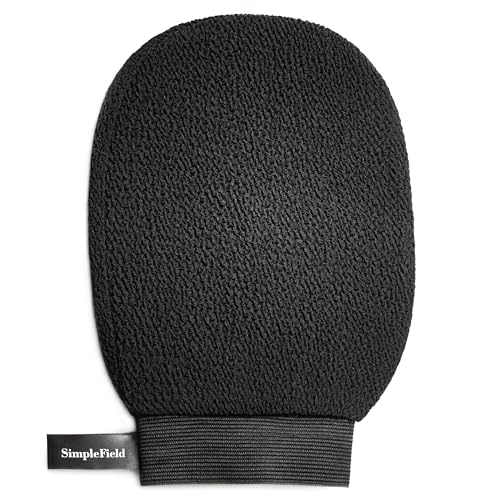 SimpleField Korean Exfoliating Mitt for Remove Dead Skin. 100% Viscose Deep Kessa Exfoliating Glove for Body Scrub, Keratosis Pilaris and Self Tanning Removal. Easily Smooth Skin Surface. (1 Piece)