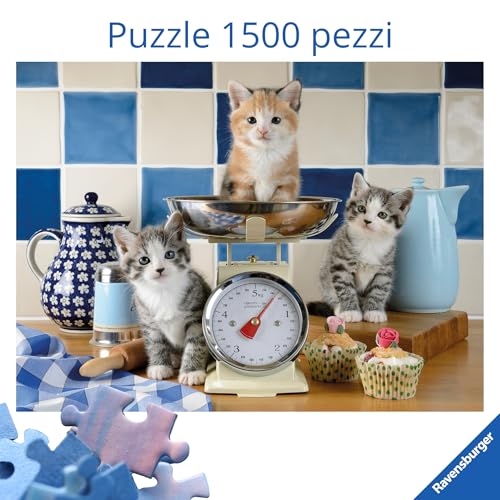 Puzzle 1500 pièces : Chatons dans la cuisine Ravensburger France - vue 6