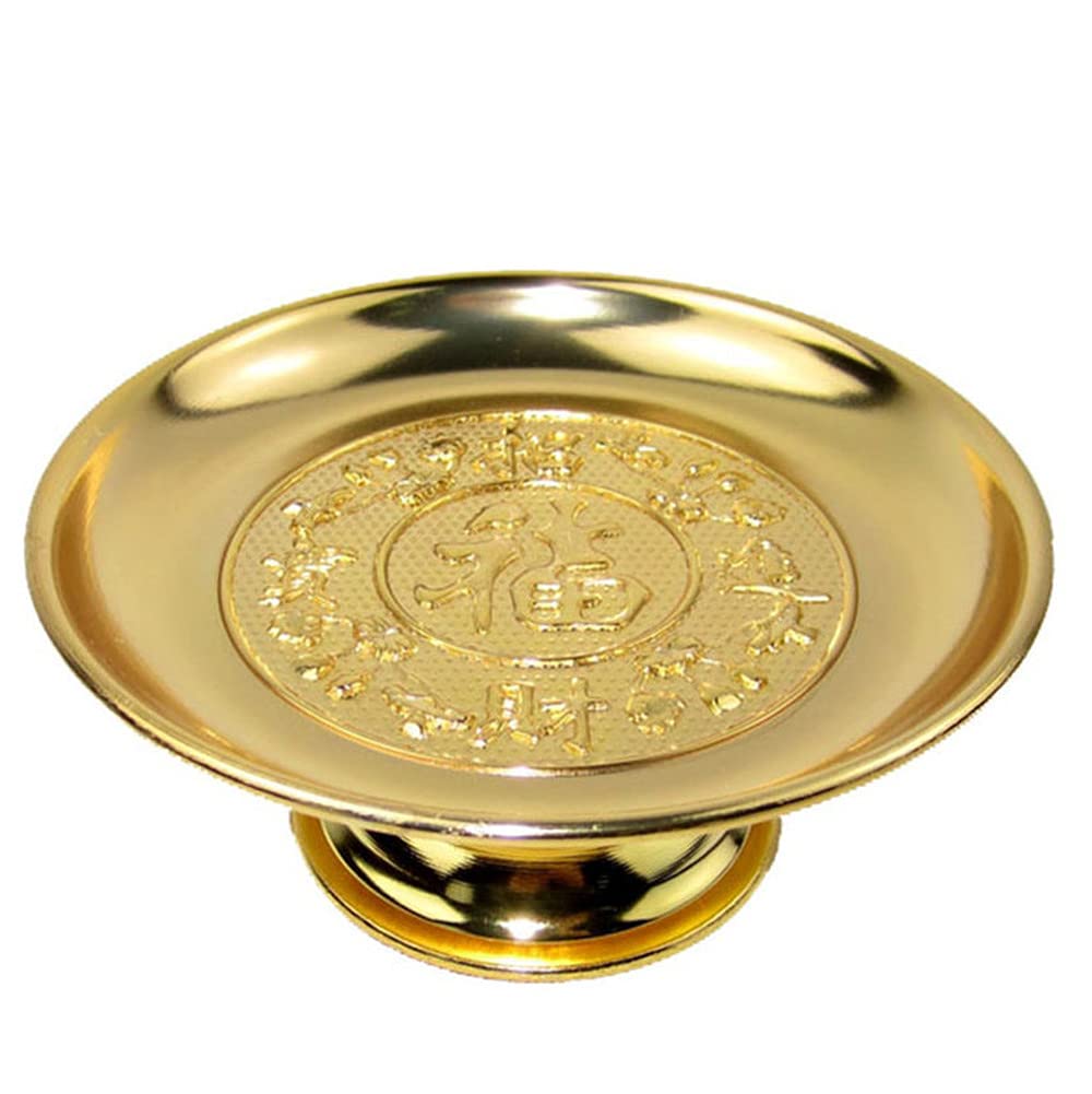 PAYNAN 18cm Chinese Traditions Buddhist Articles Alloy Fruit Disk Buddhism Home Decoration