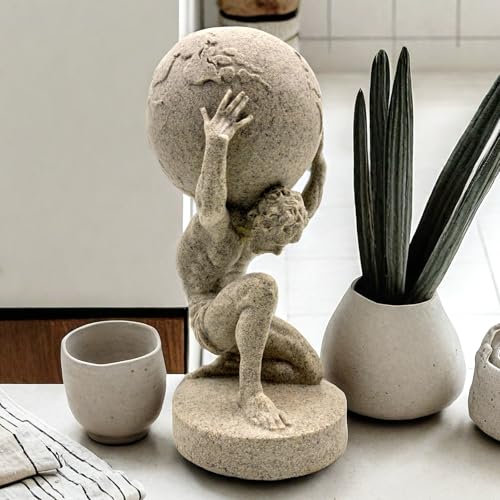Estatua griega de Atlas de 10.5 pulgadas para decoración miniatura 7
