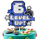 ゲームケーキトッパー6レベルハッピーバースデーゲームコントローラー、ロック解除デコレーション、男の子と女の子のためのゲーマー誕生日パーティー、ゲームテーマパーティー、記念日パーティーデコレーション、誕生日ギフトLIANGSS