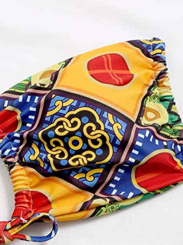 Wdirara Women's Cutout Print Bandeau Top And Tie Side Bikini Set 2 Piece Sexy Swimsuits Multicolor S #TOP2