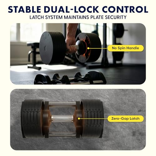 Image of SQUATZ Adjustable Dumbbells with Quick Weight Change, Space-Saving Dumbbell Set with Anti‑Slip Handle, Secure Locking System, Heavy‑Duty Plates & Base for Home Workout and Strength Training