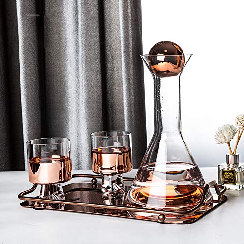 Brocche Set di brocca e bicchiere d'acqua, set di bicchieri da vino in cristallo, accessori da bar, bottiglia di latte for vino con bollitore freddo di lusso Nordic Light Caraffe da Tavola Brocche(Col