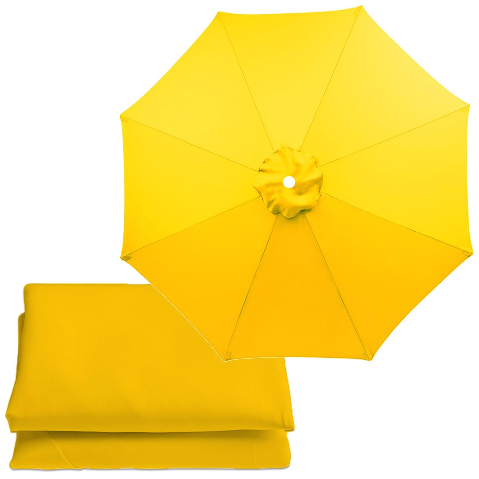 Patio Replacement Parasol Cover, Market Table Umbrella Top Replacement Cloth, Replacement Parasol Fabric Canopy For Balcony Parasols, Parasol Cloth Canopy ( Color : Yellow , Size : 3m/9.8ft (8Rib) )