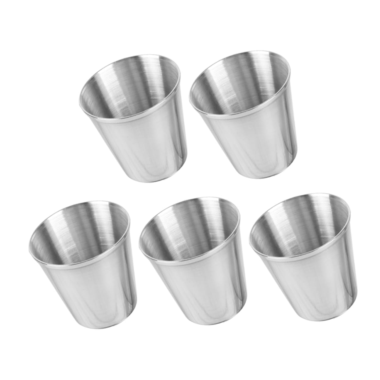 Mikinona 5pcs Stainless Steel Sauce Cup Set Round Dipping Condiment Cups for Birthday Party Banquet Tea Time