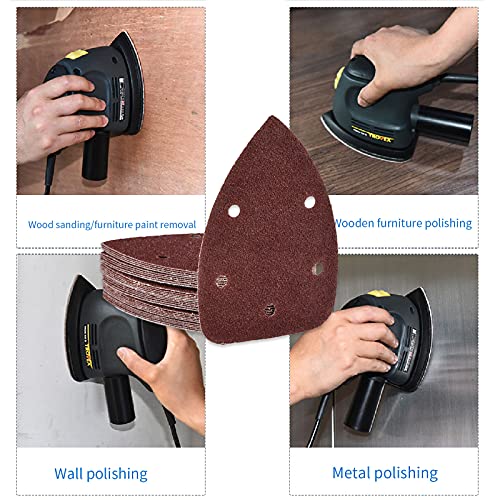 Kingbra 40 Grit Mouse Detail Sander Sandpaper 5 Holes Sander Pads Hook And Loop Sanding Sheets, Pack Of 30 #TOP5