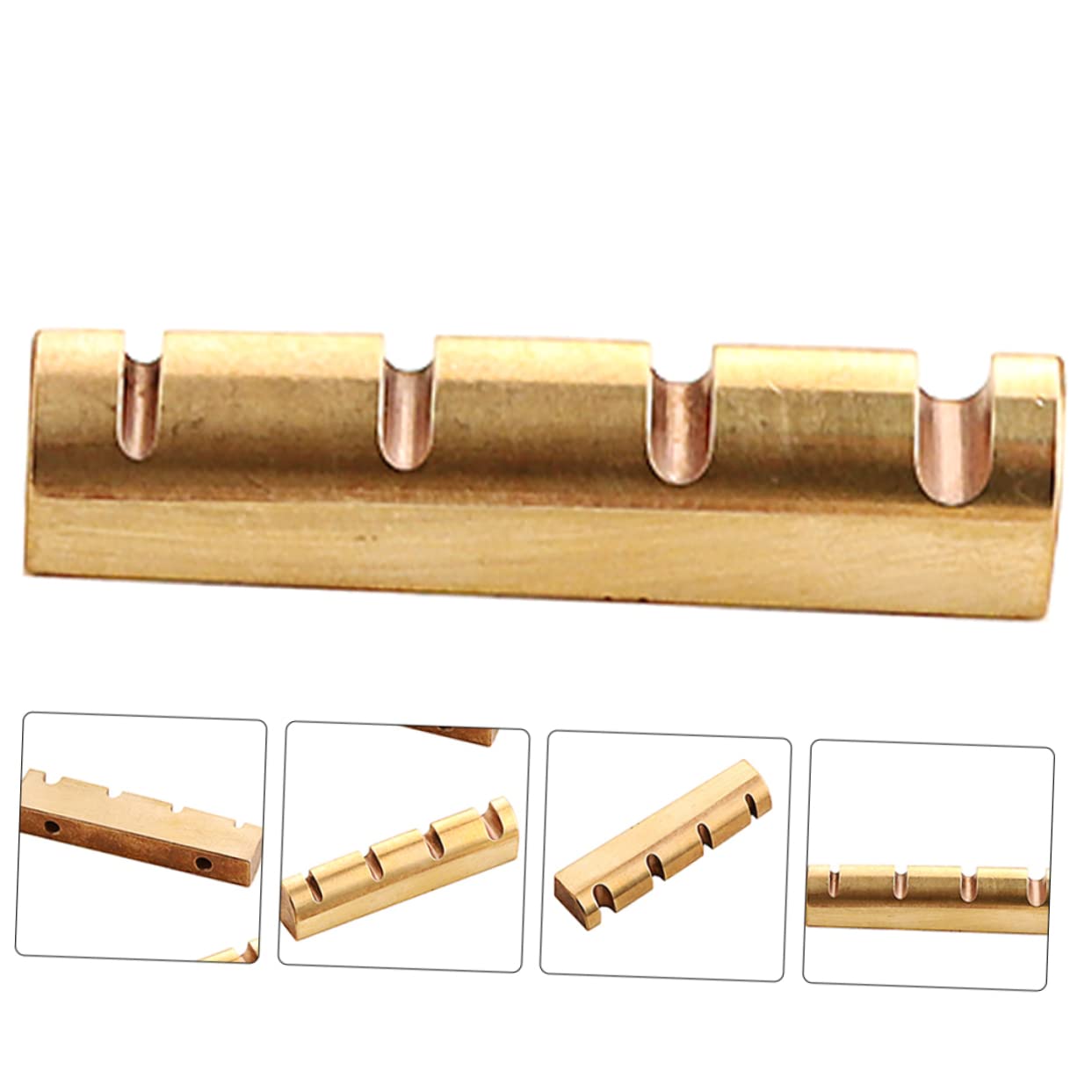 Abaodam 4pezzi Capotasto Professionale Ottone Per Strumenti Corda Accessorio Per Chitarra e Basso Sostituzione Del Nut Per Migliorare Suono e La Stabilità Delle Corde