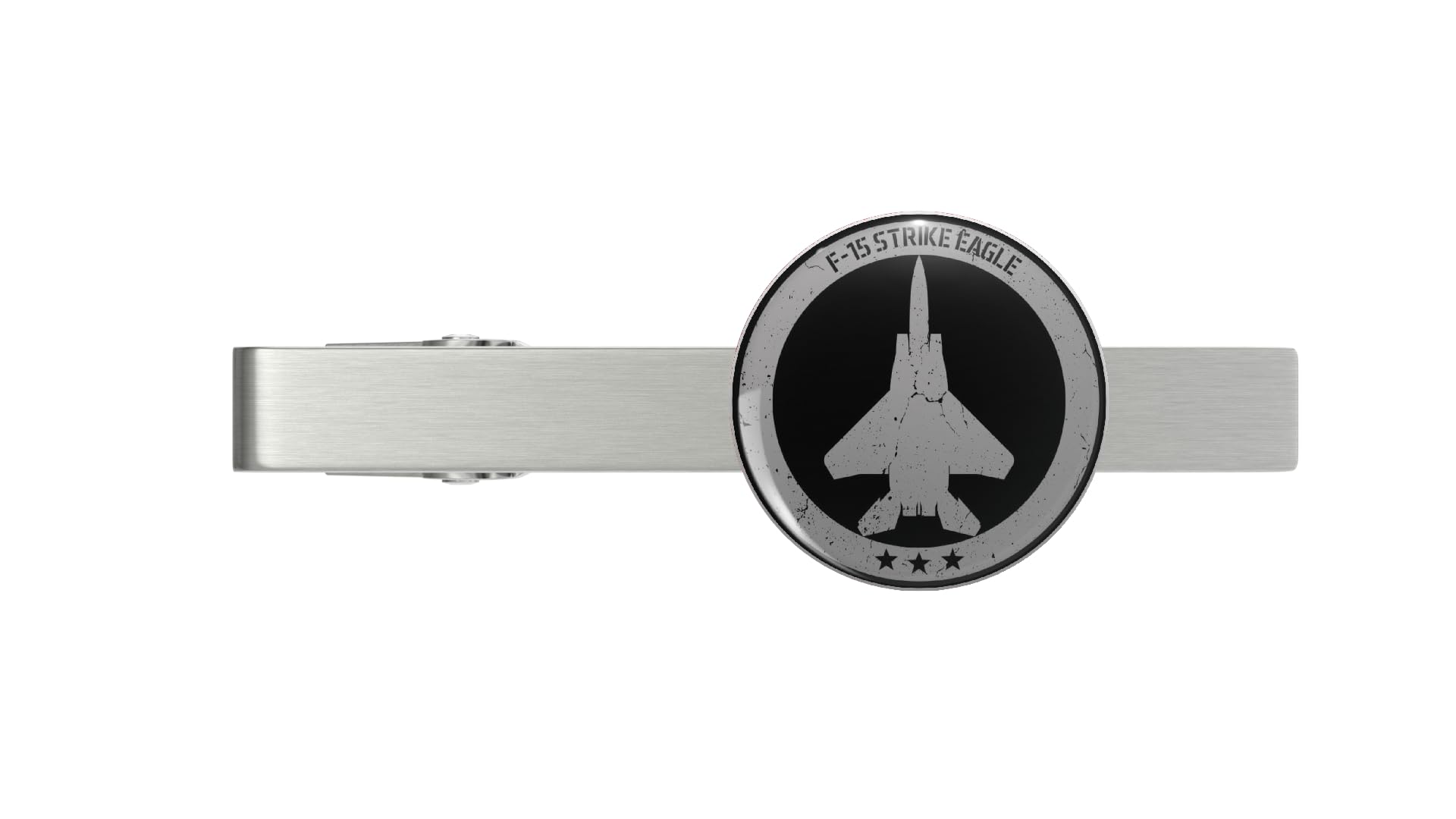 F-15 Strike Eagle multirole fighter aircraft Silver Tie Clip Tie Bar Veteran Gift