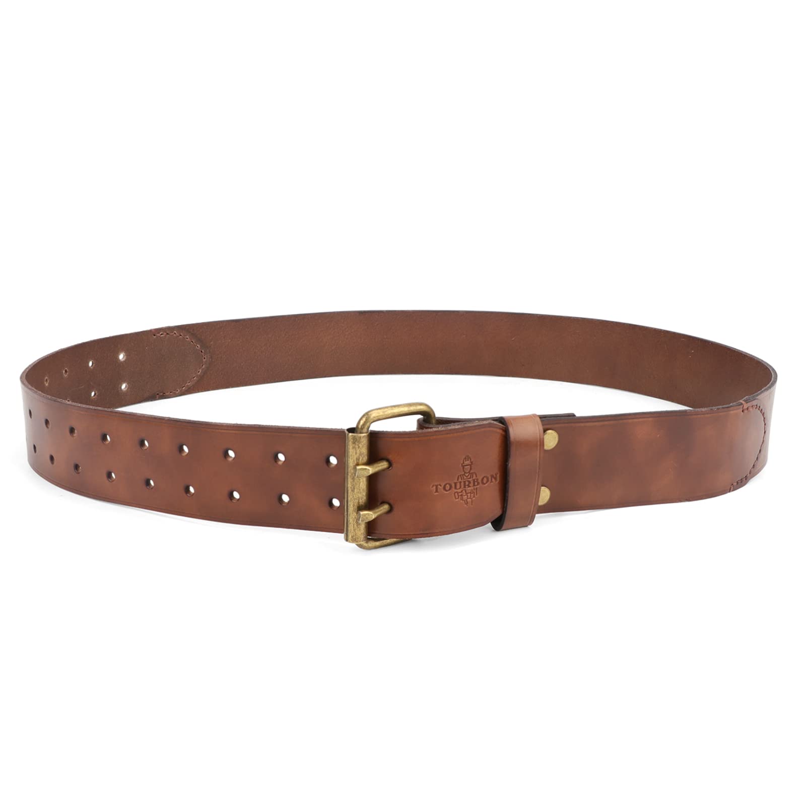 TOURBON Deluxe Rindsleder Gürtel für DIY Werkstatt Werkzeugtasche Western Cowboy Herren Gurt