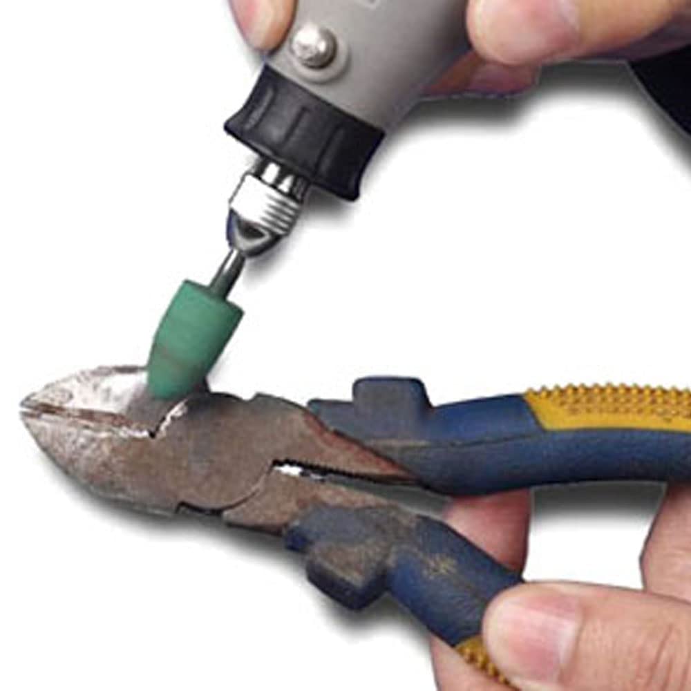 Luo ke 100 Pcs 𝐑𝐮𝐛𝐛𝐞𝐫 𝐏𝐨𝐥𝐢𝐬𝐡𝐢𝐧𝐠 Bits - 1/8 Inch Shank Silicone Rubber Buffing Polishing Kits for Dremel Rotary Tool