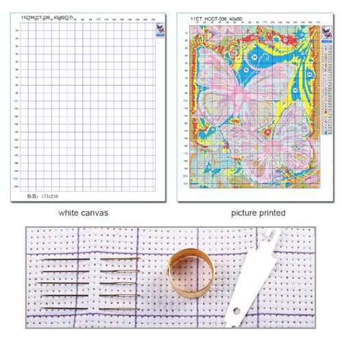 Image of Foxdiviy Stamped Cross Stitch Kits for Beginners Full Range of Cross Stitching 11 CT Printed Cross Stitch Kits for Adults Cross Stitch Patterns Needlepoint Kits-Ocean Turtle 16x20 inch