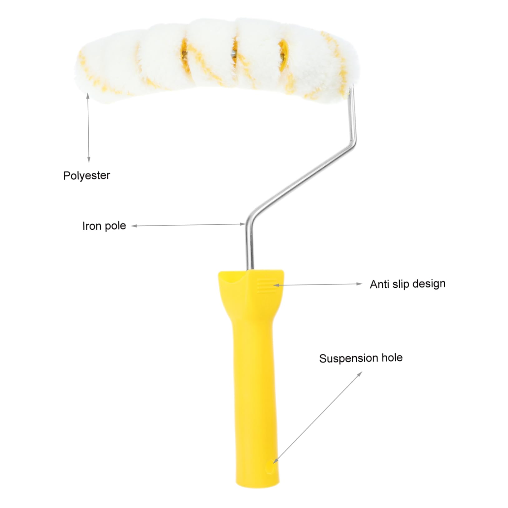 2St Rohrbürste rundbürste autopinsel Farbauftragbürste Malwerkzeug für Rohre Malerwerkzeug für Rohre Glanzwalze Walzenfarbe Malerrolle Arc-Malwalze Walzenbürste Plastik Yellow DOITOOL