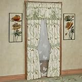 Butterfly Eden Cotton Window Treatment | Rod Pocket | Nature Medallion Butterfly Dragonfly Fern Leaves...