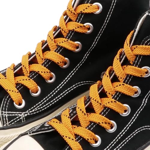 Image of Flat Shoelaces Multicolor Twill Point Thick Shoe Lace Shoestring 2 Pair