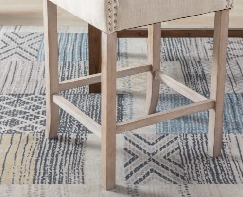 Ealson Modern Bar Stools Set Of 2 Bar Height Barstools With Back Mid Century High Bar Chairs With Wood Legs Farmhouse Upholstered Island Chairs For Kitchen Counter/Home Bar/Pub, Linen Beige #TOP6