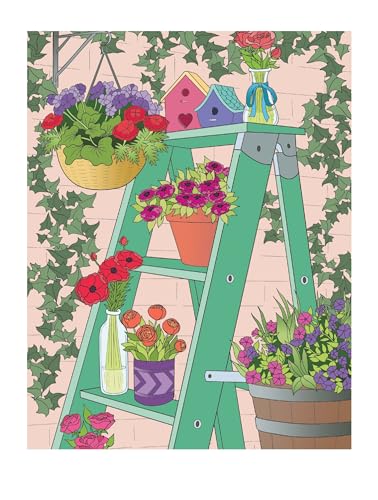 Creative Haven Flower Fancy Coloring Book; Relax and Escape with these beautiful Floral Arrangements and Designs! (Adult Coloring Books: Flowers & Plants) - Image 3