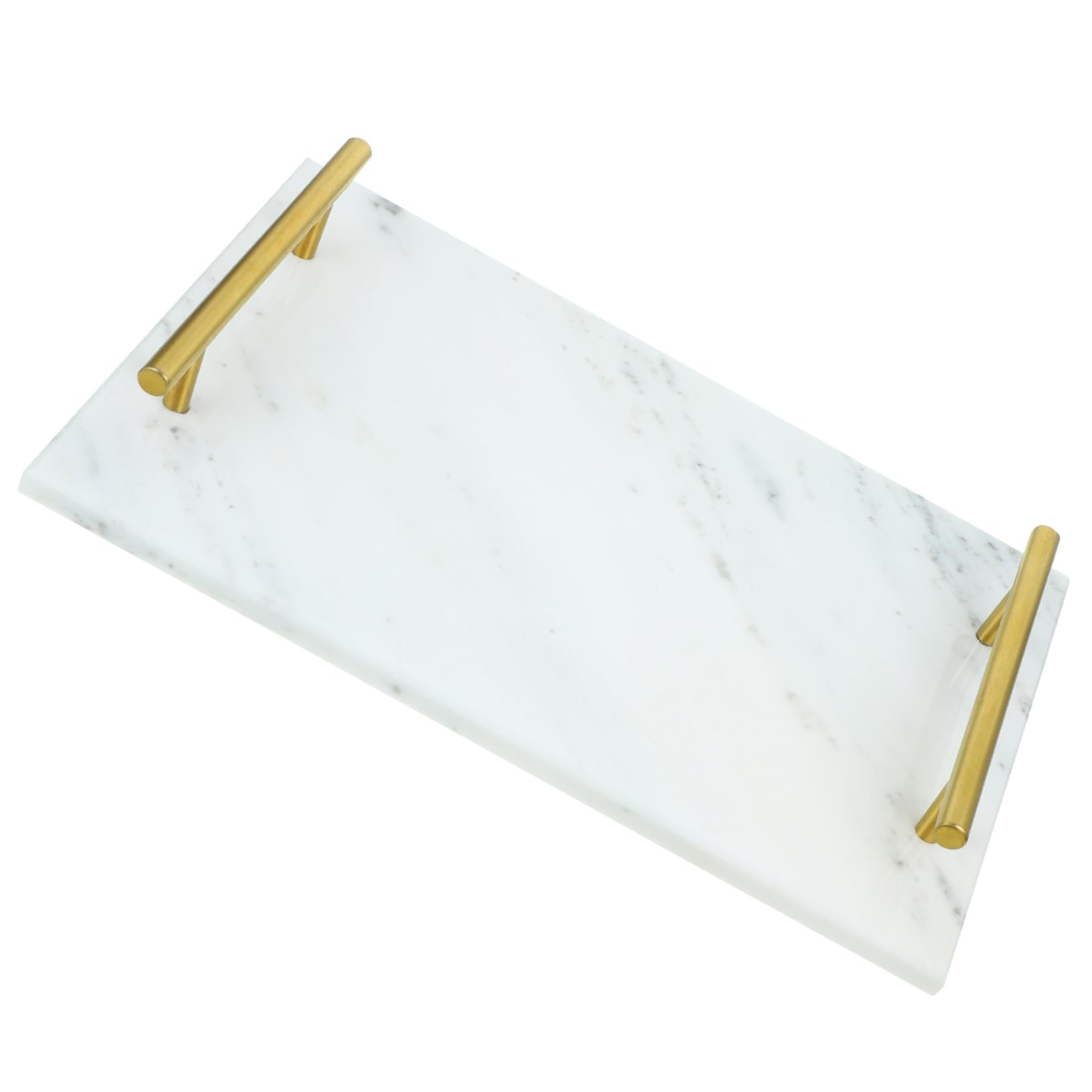 SOIMISS Plateau de Service Rectangulaire en Marbre Blanc 30x20 Cm