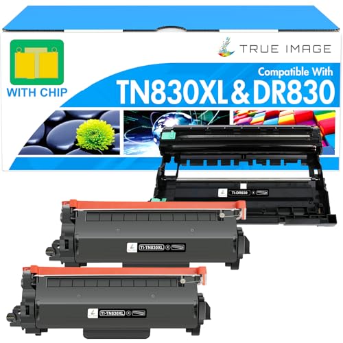 Image of TN830XL Toner Cartridges DR830 Drum Unit Compatible for Brother TN830 TN 830XL DR 830 DR-830 Drum Unit for HL-L2460DW DCP-L2640DW MFC-L2820DW HL-L2405W HL-L2480DW HL-L2400D Printer(2 Toner 1 Drum)