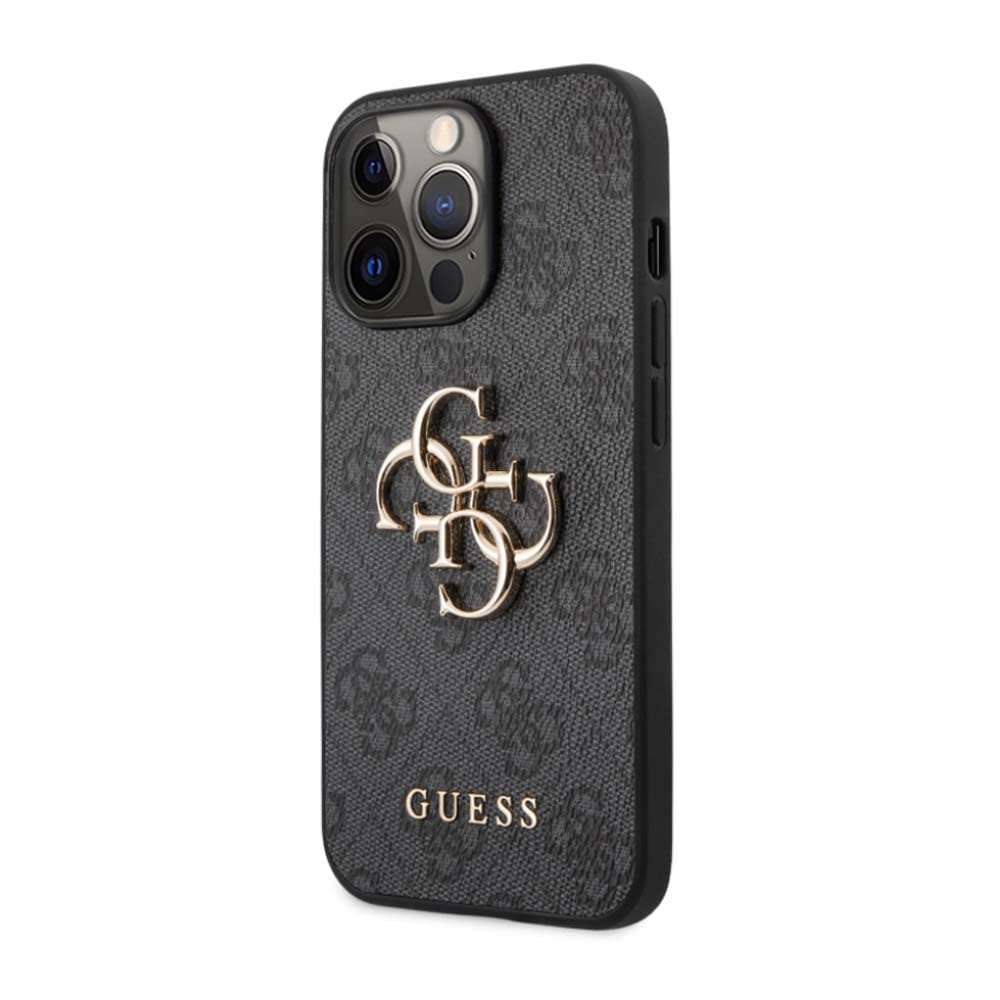 Guess GUHCP13L4GMGGR - Carcasa para iPhone 13 Pro / 13 6,1", Color Gris con Logotipo Big Metal