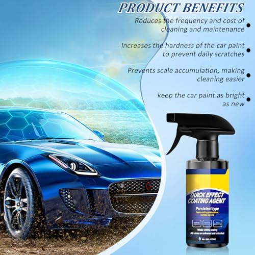 2Pcs Car Nano Coating Spray,Quick Effect Coating Agent for Car, Upgrade Advanced Car Quick-acting Coating Agent Spray, Coat Car Wax for Scratch Repair, Oil Film Removal, Long-Lasting Hydrophobic Coat - 2