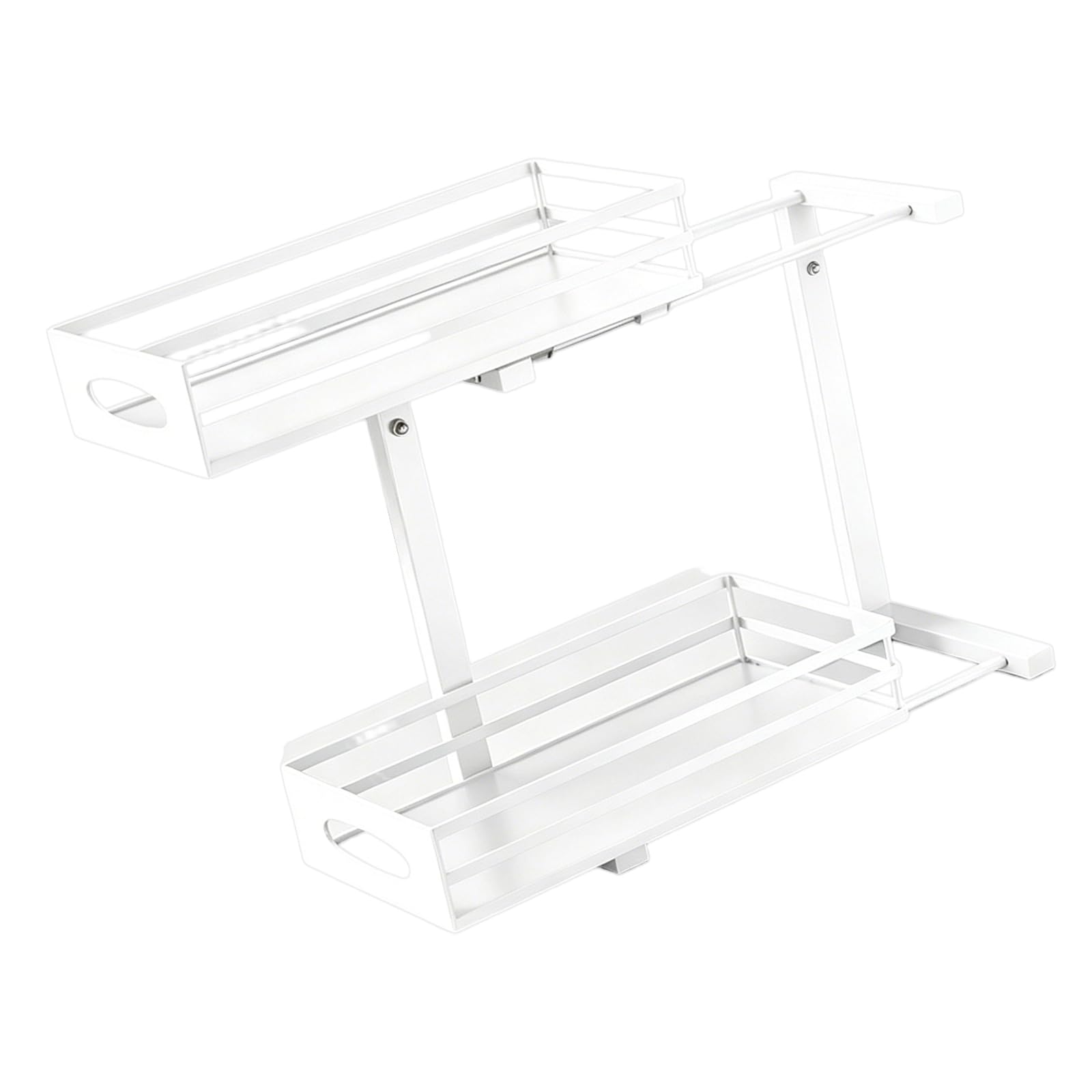 Xinsheinelry Stainless Steel Below Counter Storage Rack with Changeable Size L Shaped Design for Optimizing Cabinet Space Management Space Saving Cabinet Shelf