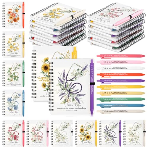 Carnet infirmière à spirale et stylo : lot de 20 kits écriture fluide