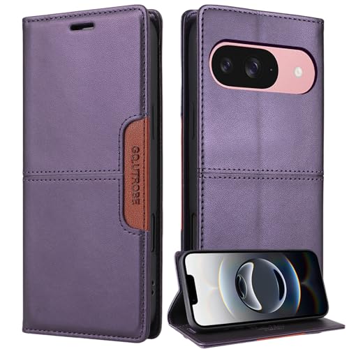 MUSECRASH Google Pixel 9 / 9 Pro �p �蒠�^ �X�}�z�P�[�X ���z�^ [RFID�u���b�L���O] �J�[�h���[�t�� ����PU���U�[ �ϏՌ� �}�O�l�b�g�� �X�^���h�@�\ �S�ʕی� (�p�[�v��, Google Pixel 9 / Pi