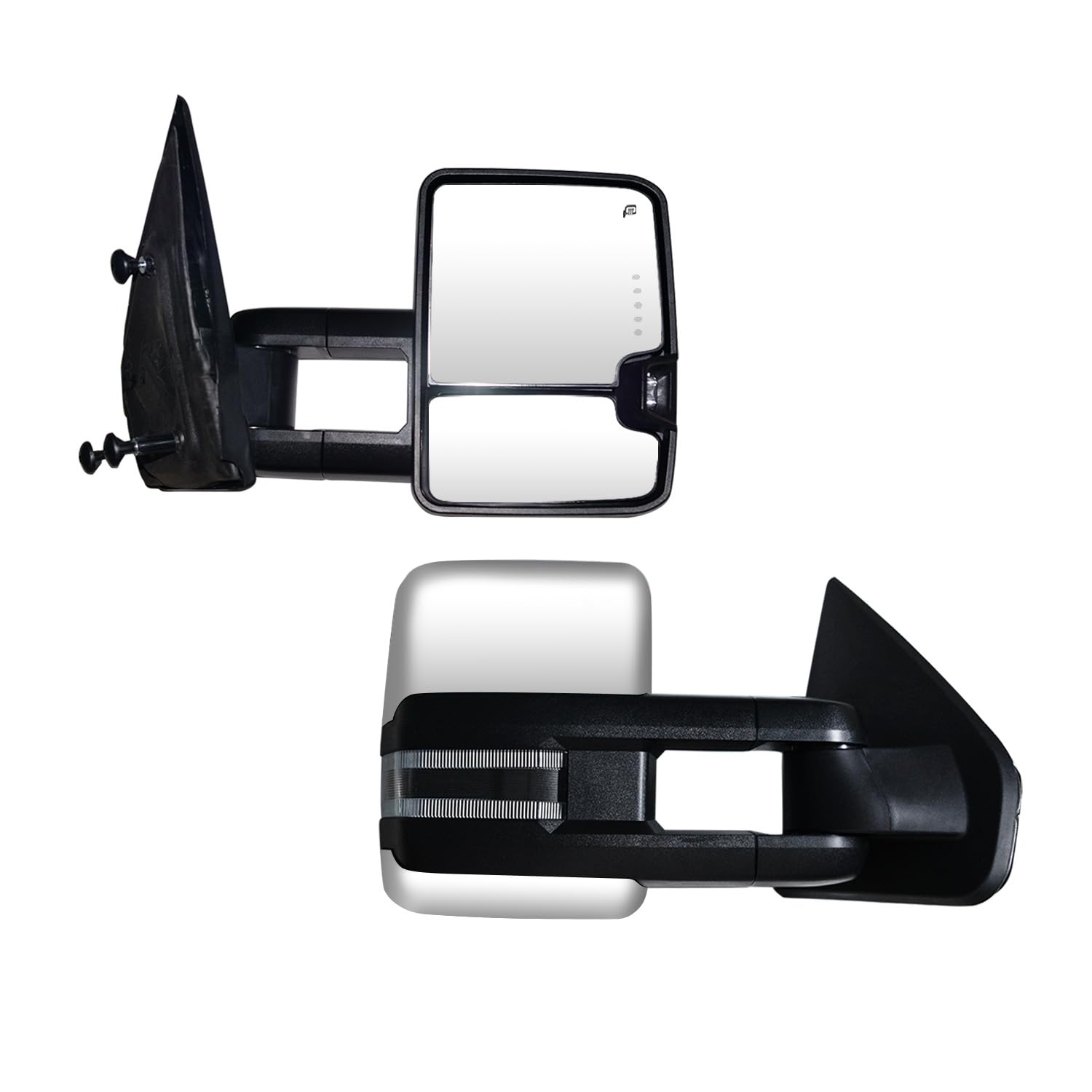 SUPDM Towing Mirrors Compatible with Ford F150 2004-2014 Pickup Power Heated with Turn Signal, Puddle Light Trailer Towing Mirrors (Chrome)