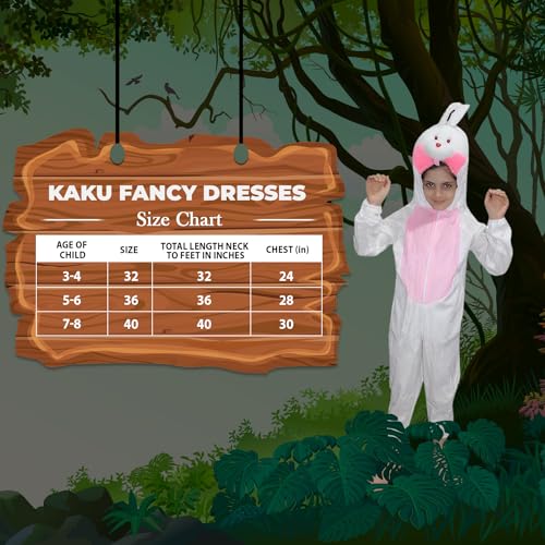 Image of Kaku Fancy Dresses Fleece Rabbit Pet Animal Costume For Kids - White & Pink, 5-6 Years | Animal Fancy Dress For Boys & Girls