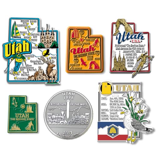 Set de Imanes de Estado Utah de 6 Piezas miniatura 1
