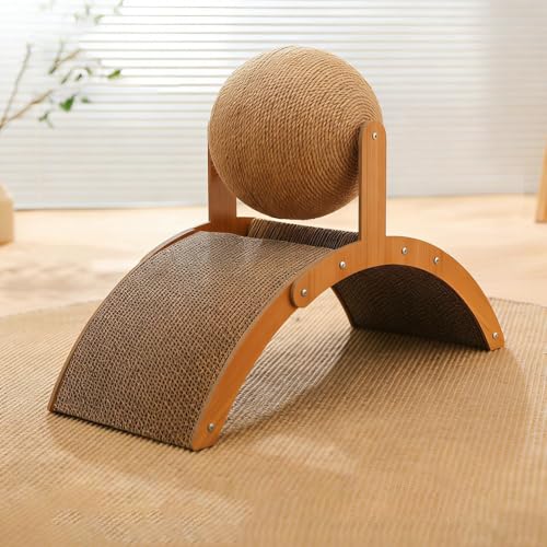 Griffoir interactif pour chat d'excellence avec base robuste et jouets suspendus