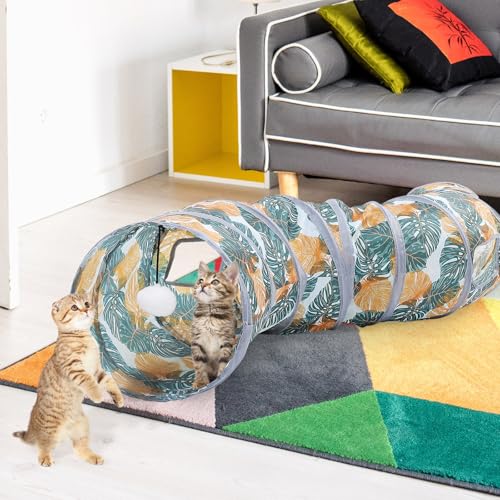 Túnel interactivo para gatos CAXUSD juguete plegable de poliéster resistente S 6
