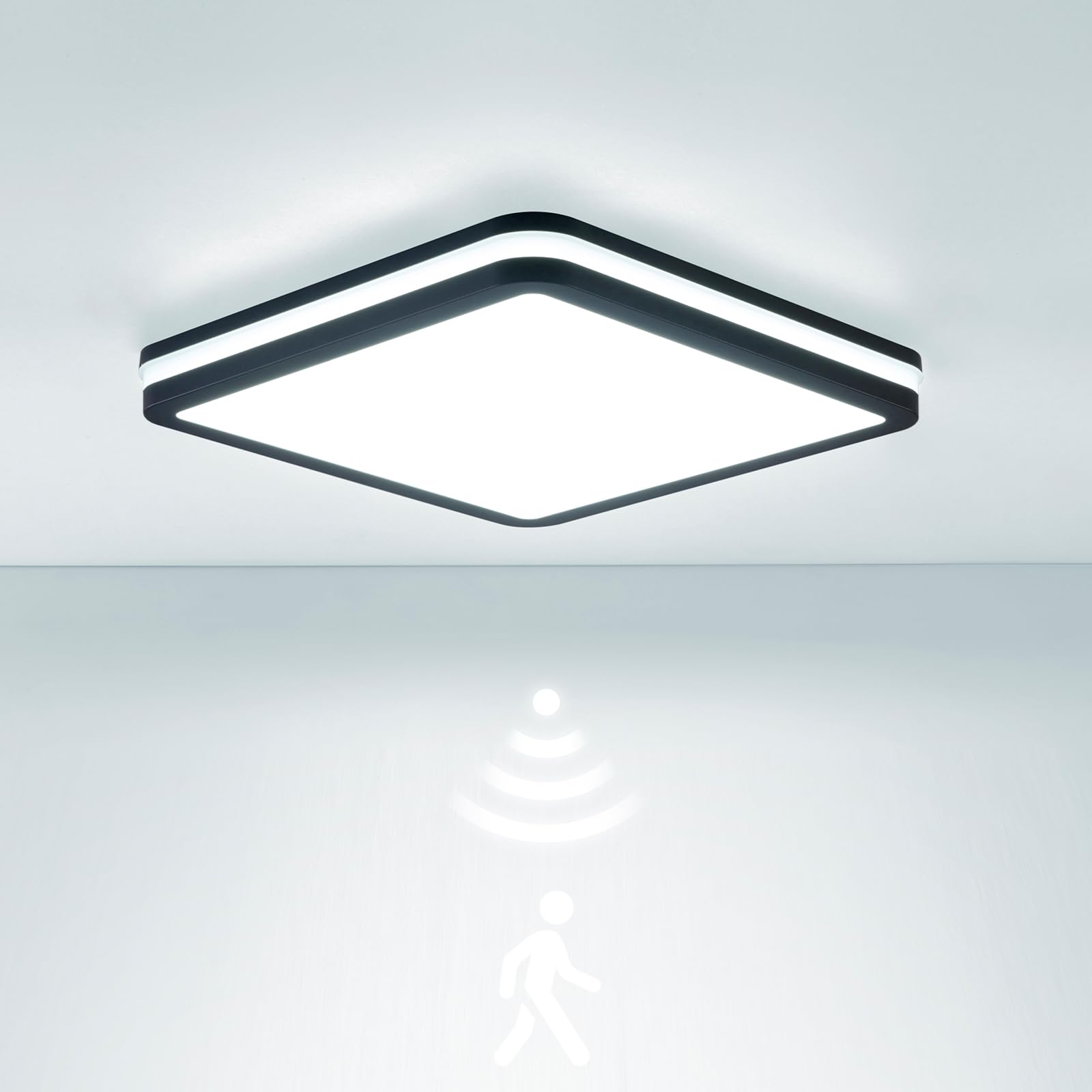 LEZOE IP65 LED Deckenleuchte mit Bewegungsmelder, Radar 4000K