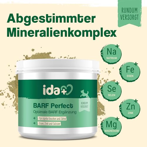 ida+ – Barf Perfect 400g – Barf Mineralien für Hunde – Magnesium - Barf Zusatz Hund Komplett - Zink - Calcium - Barf Pulver - Barf Zusatz Futter - Gelenke