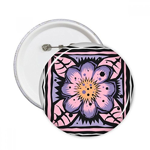 Pins badge bouton gravure ronde fleur pourpre Mexique customiser vêtement triste M